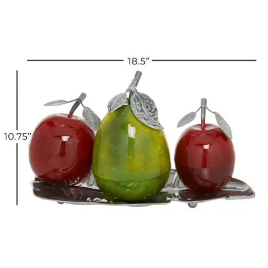 Multi Iron Traditional Decorative Fruit with Tray, 11" x 18" x 10" {8}