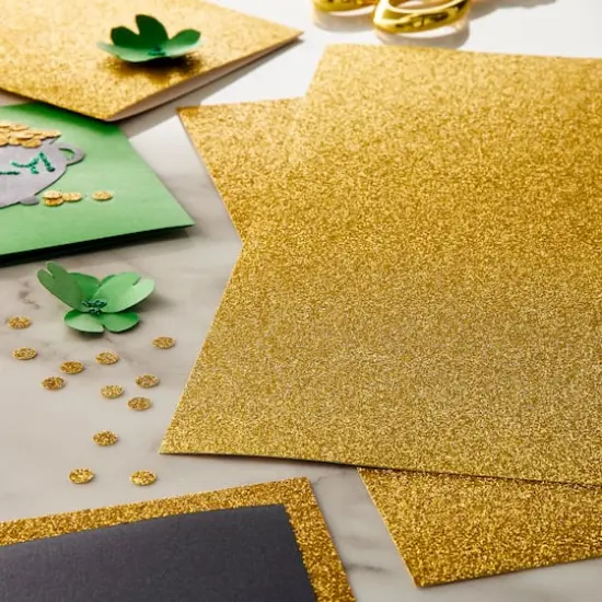 Glitter 12" x 12" Cardstock Paper Pack by Recollections™, 24 Sheets Gold {3}