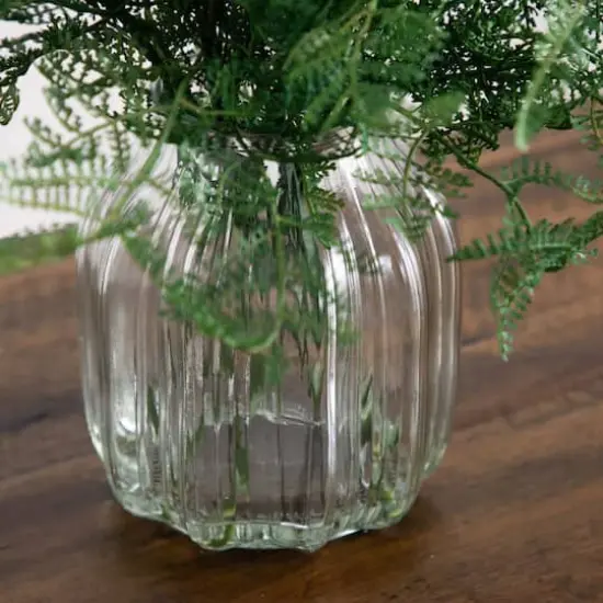 17" Forest Fern Arrangement in Glass Vase {9}
