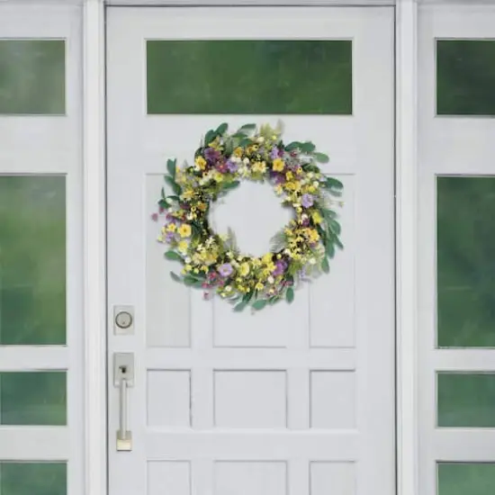 30" Multicolor Dogwood, Daisy & Poppy Floral Spring Wreath {4}