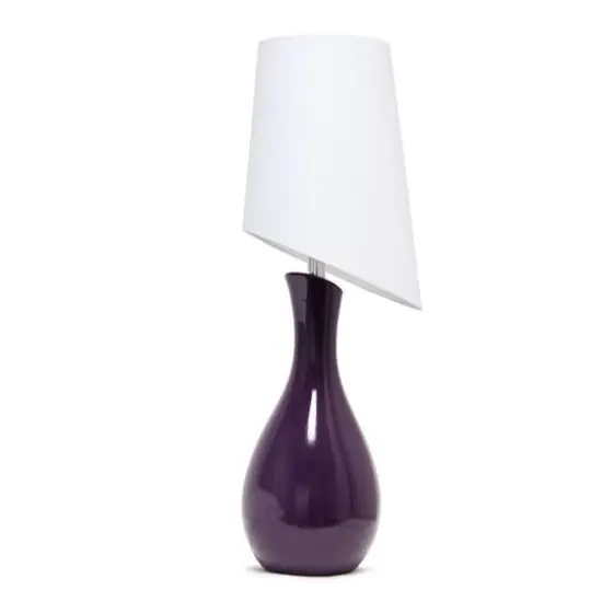 Elegant Designs&trade; 2.5ft. Curved Purple Ceramic Table Lamp with White Shade {10}