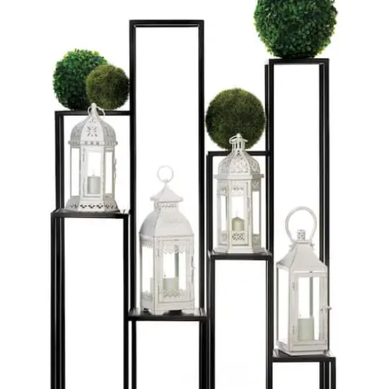 12" Traditional White Lantern {3}