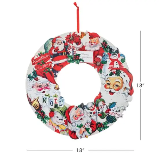 18" Vintage Santa Claus Wreath {4}