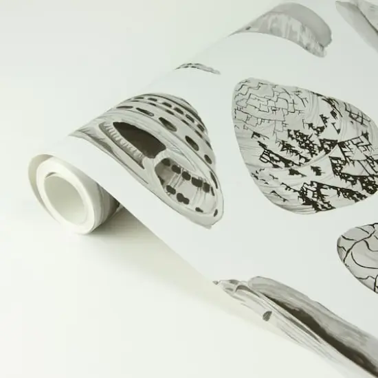 Scalamandre Graphite Coquina Peel & Stick Wallpaper {3}