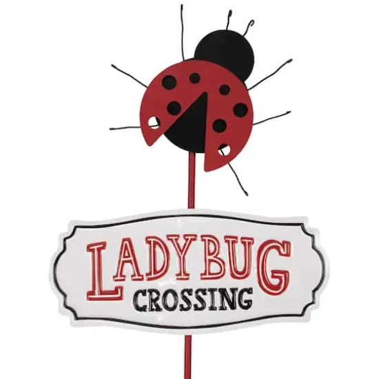 23" Ladybug Crossing Metal Garden Stake {4}