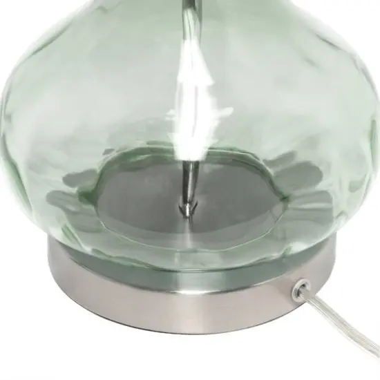 Lalia Home 23" Glass Table Lamp with White Fabric Shade Clear Sage {8}