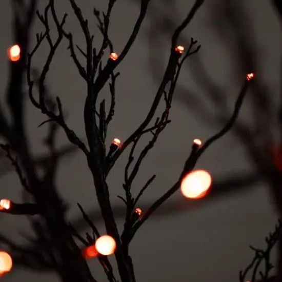 6ft. Pre-Lit LED Black Twig Artificial Halloween Tree {5}