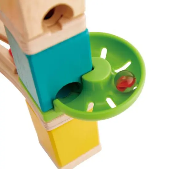Hape Quadrilla Wooden Marble Run Construction Cliffhanger Set {4}