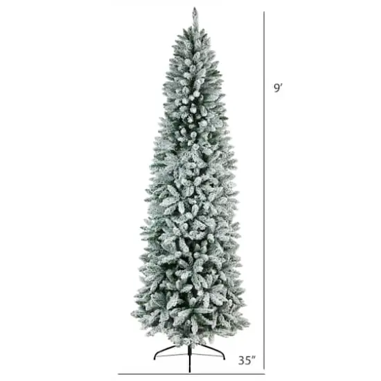 9ft. Unlit Slim Flocked Montreal Fir Artificial Christmas Tree {3}