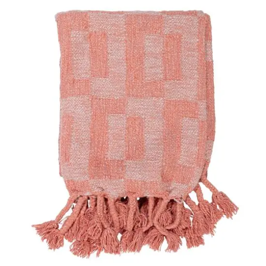 Hello Honey&reg; Pink Geometric Throw Blanket with Braided Fringe {8}
