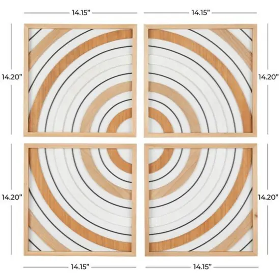 Brown Wood Geometric Wall D&eacute;cor Set {7}