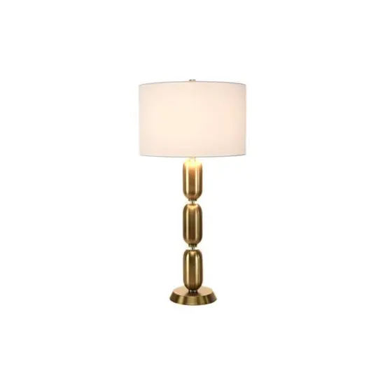 Hello Honey&reg; 33" Metal Table Lamp with Glass Middle Brushed Gold {3}