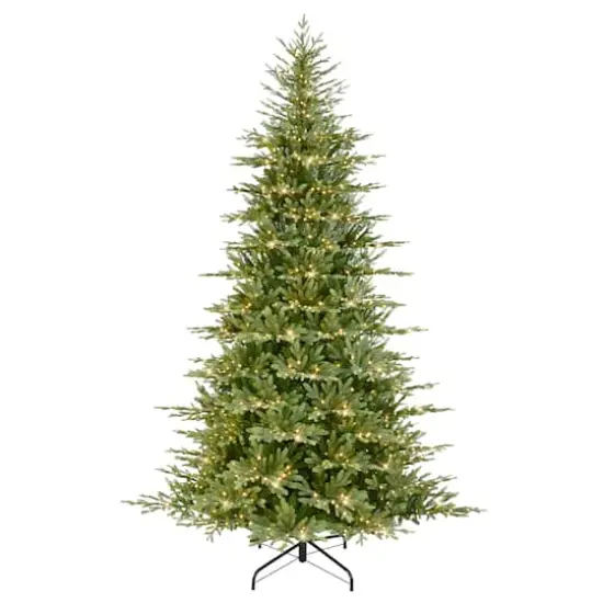 9ft. Pre-Lit Slim Alberta Spruce Artificial Christmas Tree, Warm White Rice LED Lights {1}