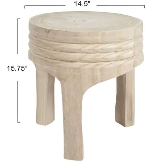 Hello Honey&reg; 16" Paulownia Wood Stool {8}