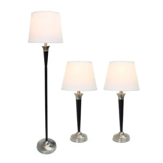 Lalia Home Malbec Black and Nickel Lamp Set {3}