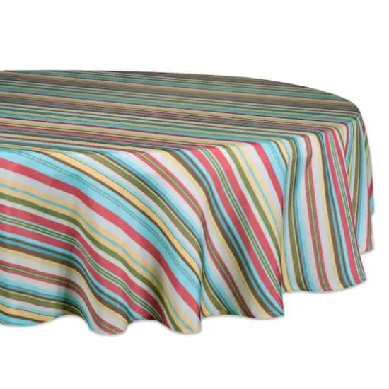 DII&reg; 60" Round Summer Stripe Outdoor Tablecloth {1}