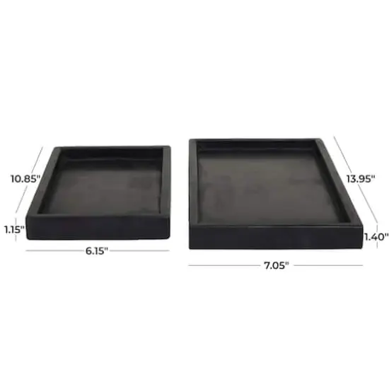 CosmoLiving by Cosmopolitan Black Marble Tray Set {6}