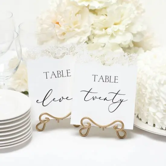 Hortense B. Hewitt Co. Numbers 11-20 Floral Laser Cut Table Number Cards {3}