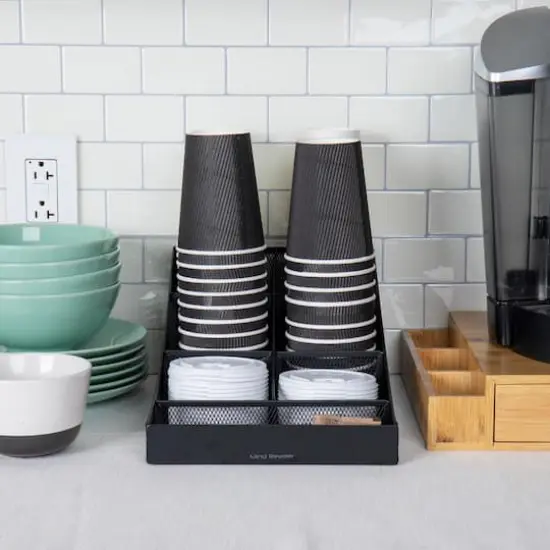 Mind Reader Black 7 Compartment Tea and Coffee Condiment Organizer {3}