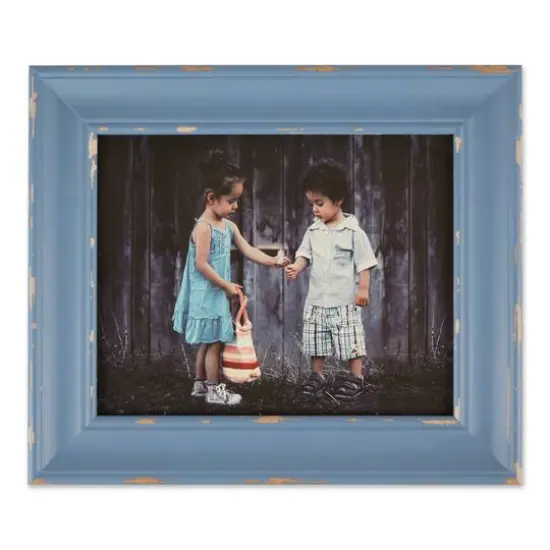 DII&reg; Antique Stonewash Blue Distressed 8" x 10" Farmhouse Picture Frame {6}