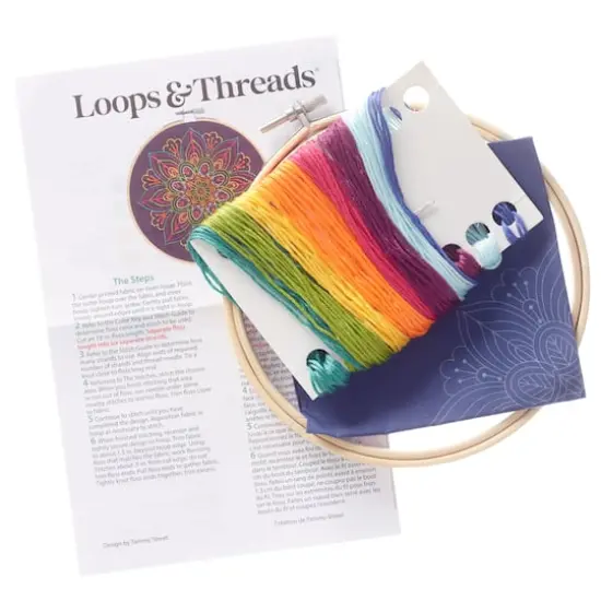 6" Neon Mandala Embroidery Kit by Loops & Threads&reg; {5}
