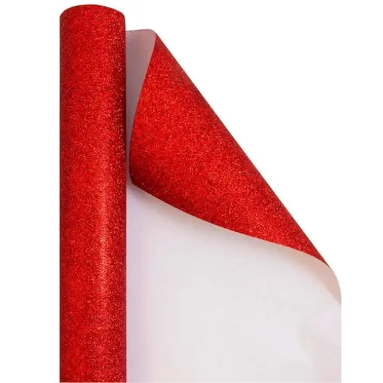 JAM Paper Glitter Holiday Gift Wrap, 4ct. Red with Glitter {1}