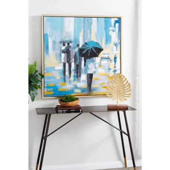 Blue Contemporary Canvas Wall Art, 39" x 39" {9}