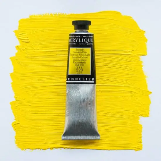 Sennelier Extra Fine Artists' Acrylic Paint, 60mL 529 Cadmium Yellow Light {4}