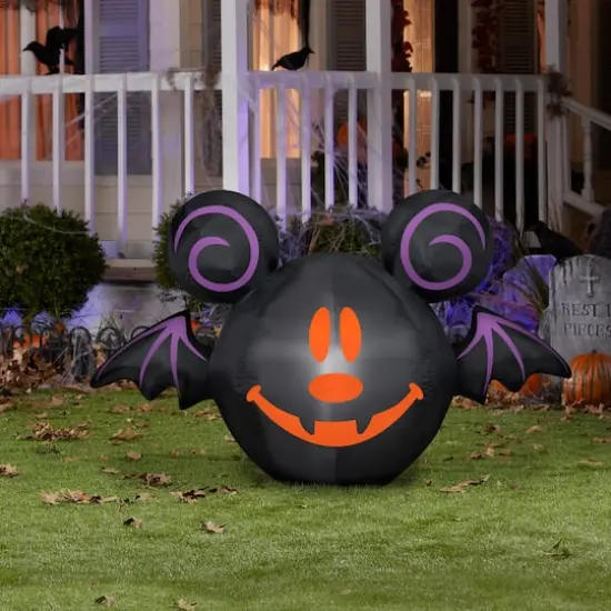 3ft. Airblown® Inflatable Halloween Mickey Jack-O-Lantern Bat {3}