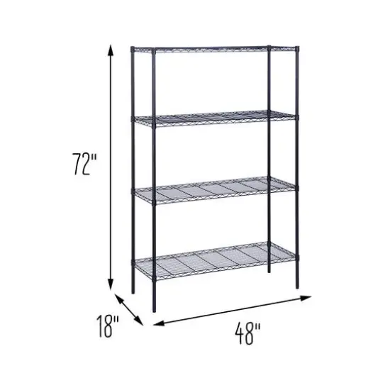 Honey Can Do Black 4-Tier Heavy Duty Adjustable Shelving Unit {6}