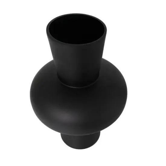 Black Glass Trumpet Vase Set {7}