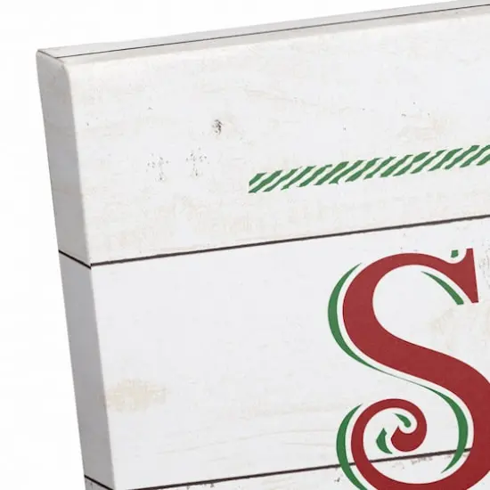 Santas Sleigh Crossing Wood 36x12 Canvas Wall Art {4}