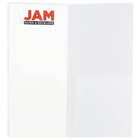 JAM Paper Clear Heavy Duty Plastic 2-Pocket Mini Folders, 6ct. {3}