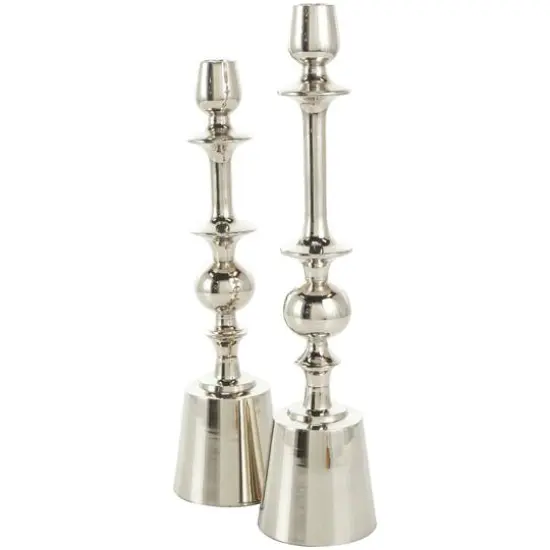 Silver Aluminum Candle Holder Set {8}