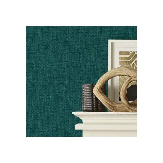 RoomMates Faux Grasscloth Weave Peel & Stick Wallpaper Green Teal {5}