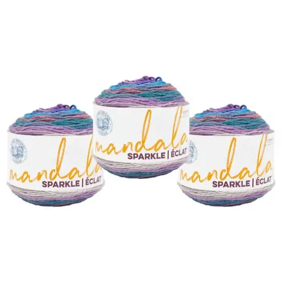 3 Pack Lion Brand&reg; Mandala&reg; Sparkle Yarn Pyxis {1}