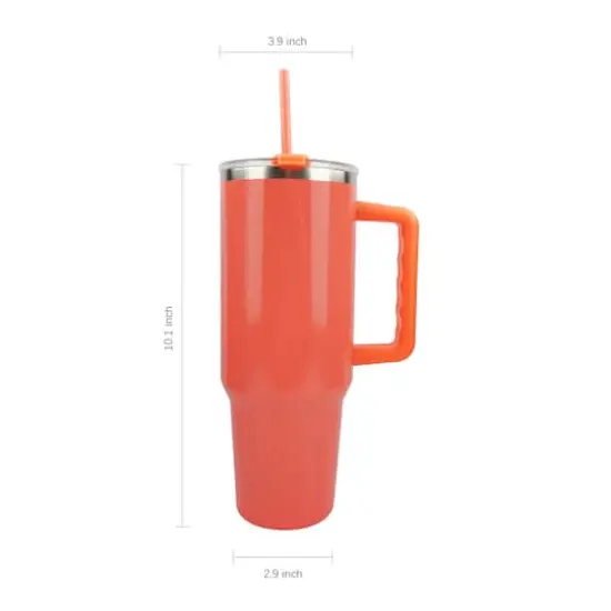 40oz. Neon Stainless Steel Insulated Tumbler by Celebrate It™ Coral {5}