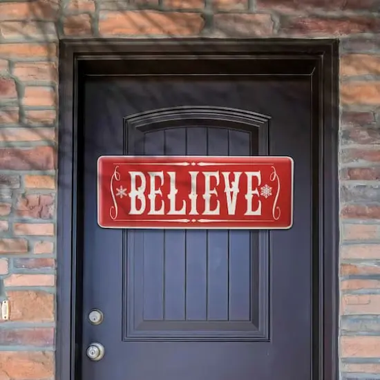 31" Believe Horizontal Holiday Wall Sign {3}