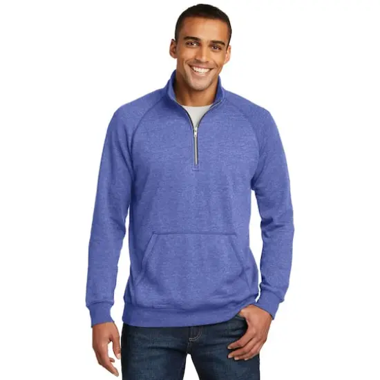 District&reg; 1/4 Zip Lightweight Fleece Heathered Deep Royal {4}