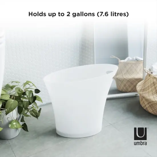 Umbra 2gal. White Skinny Trash Can {4}