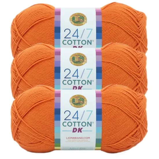 3 Pack Lion Brand&reg; 24/7 Cotton&reg; DK Yarn Tamarin {1}