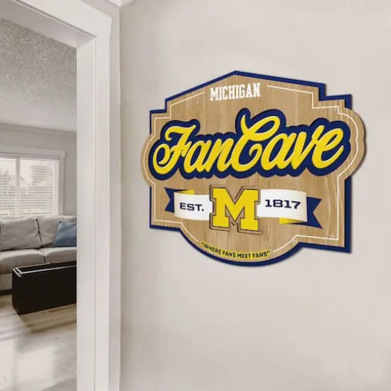 NCAA Fan Cave Sign Michigan Wolverines {5}