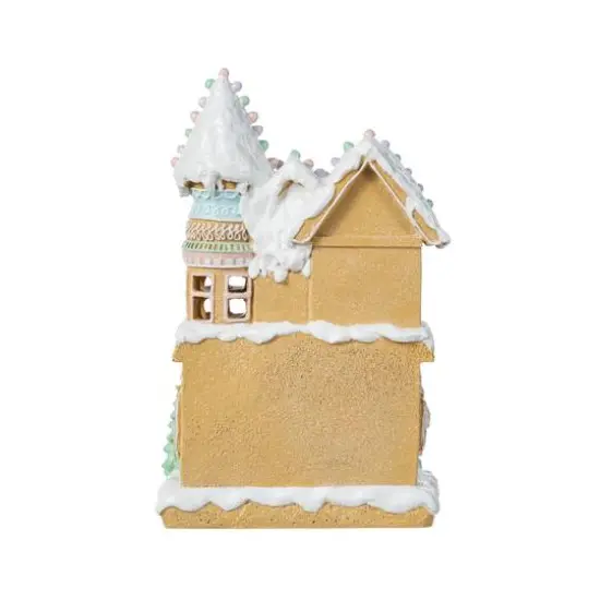 Glitzhome&reg; 11.75" Christmas Macaron Resin Village Table Decor {8}