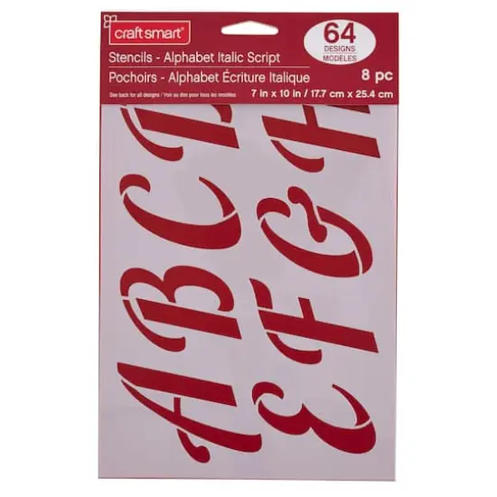 3.5" Italic Script Alphabet Stencils by Craft Smart&reg; {3}