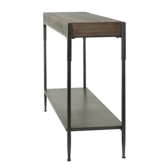 49" Brown Metal Industrial Console Table {3}