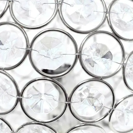 Lalia Home 8" Medium Metal Crystal Round Orb Table Lamp Chrome {9}