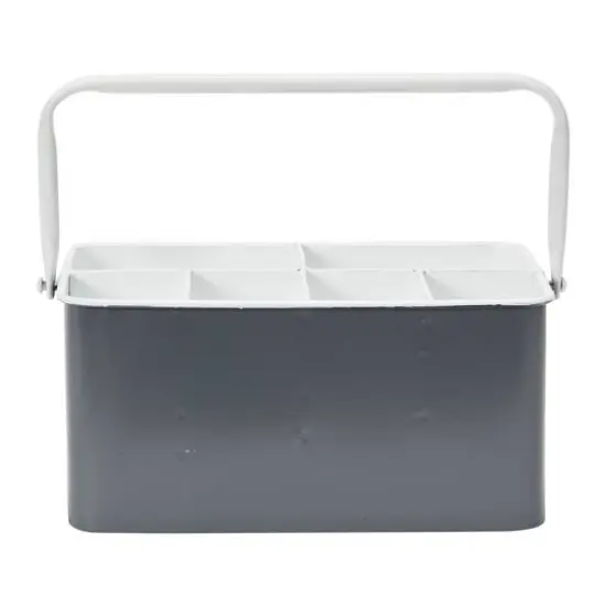 Hello Honey&reg; 6-Compartment Metal Caddy with Handle Gray {6}