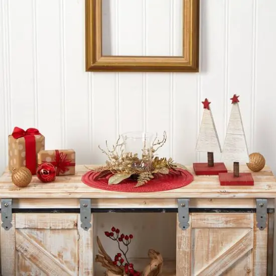 10" Golden Artificial Christmas Candelabrum {6}