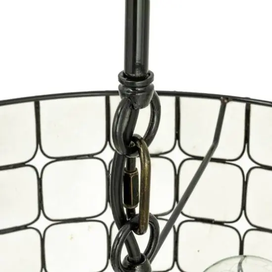 Hello Honey&reg; Emma Capiz Black Finish Pendant Lamp {20}