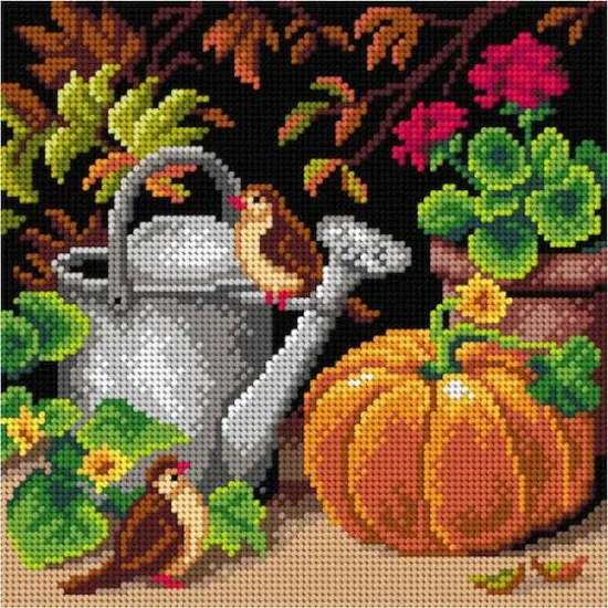 Orchidea Needlepoint Canvas For Halfstitch Without Yarn In The Garden - Printed Tapestry Canvas {1}